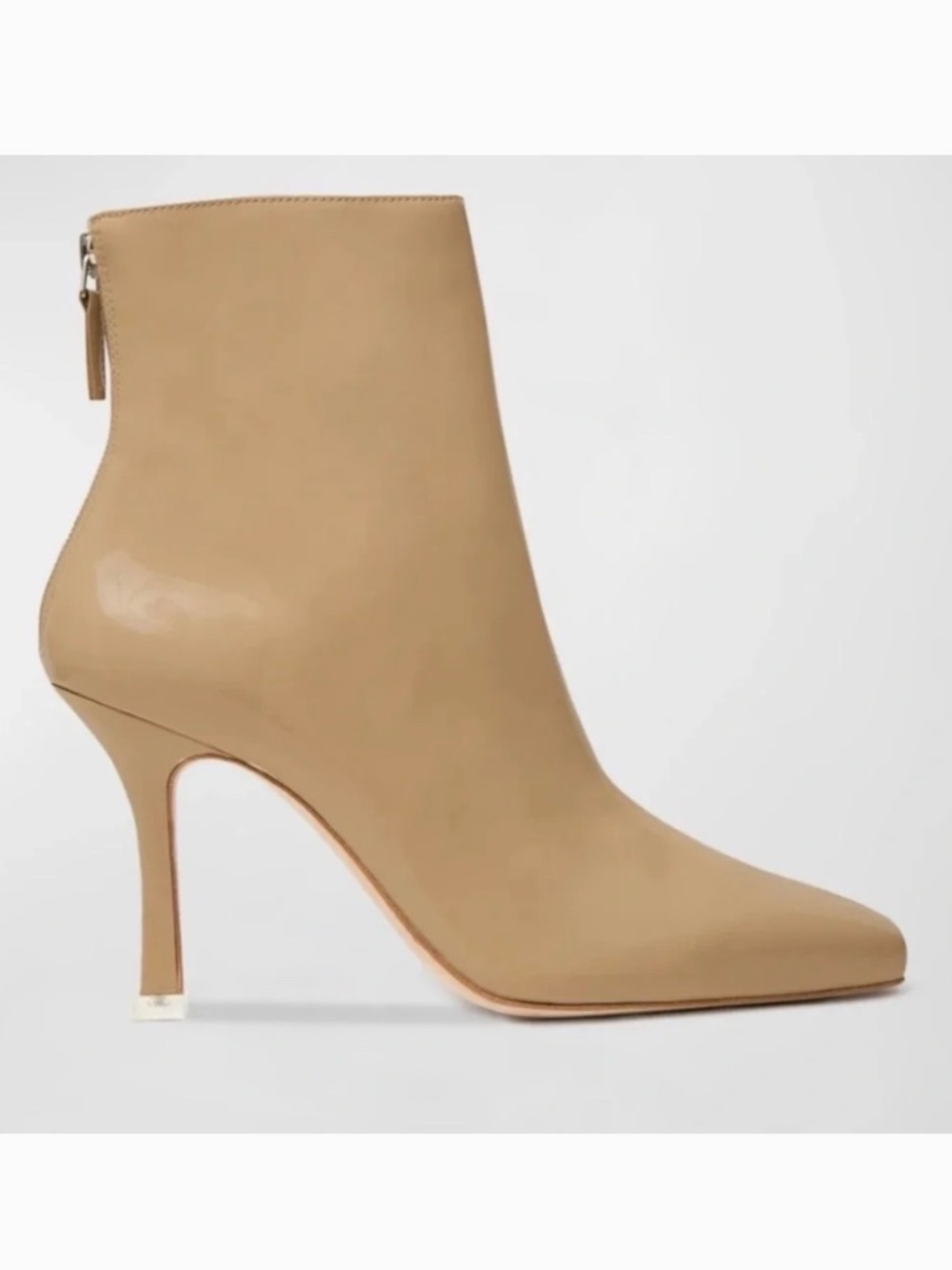 Black Suede Studio Laura Bootie Patent Leather Porcini SZ EU40/US9.5